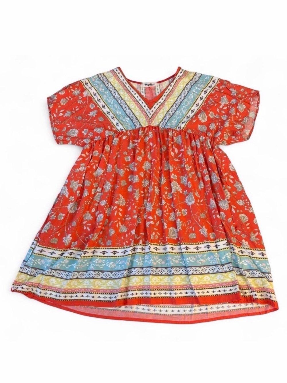 Haptics Floral Boho Peasant Dress Women Medium Festival Vacation Summer Colorful